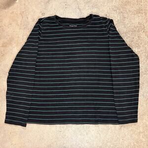Christopher Banks Women's Long Sleeve Stripe Top Size Medium 100% Cotton